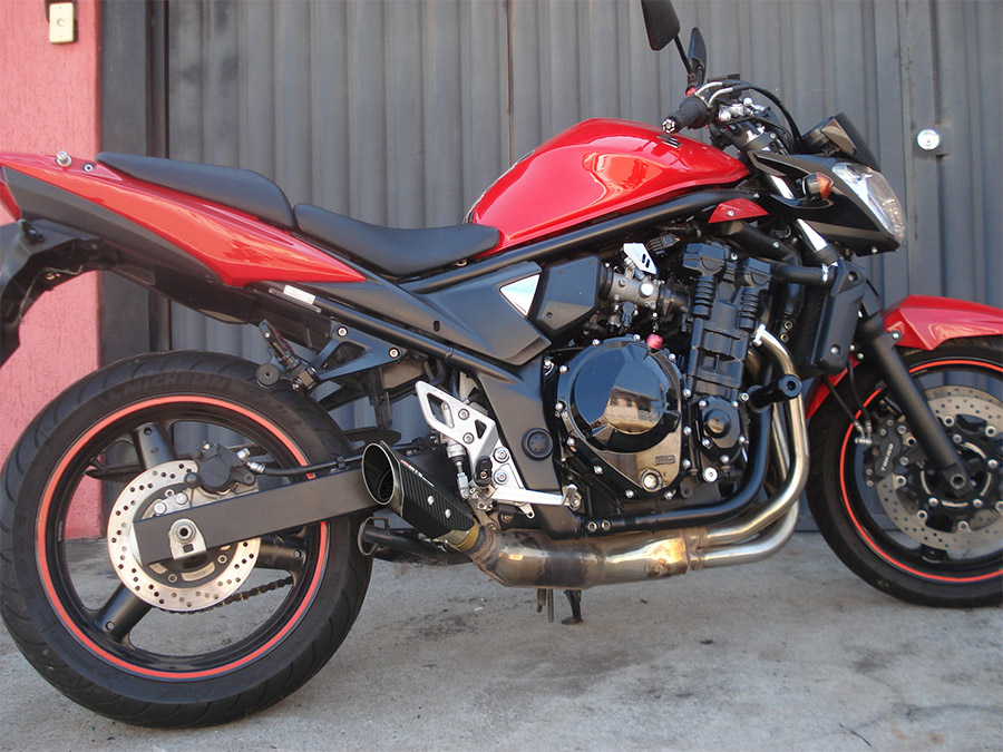 Ponteira de escapamento inox com abafador Suzuki Bandit 650 injetada