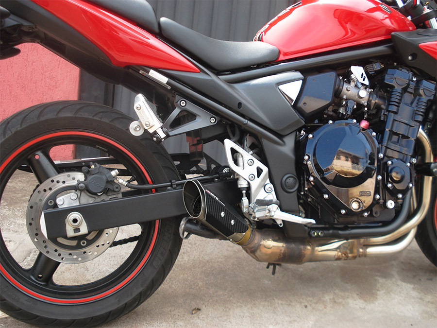 Ponteira de escapamento inox com abafador Suzuki Bandit 650 injetada