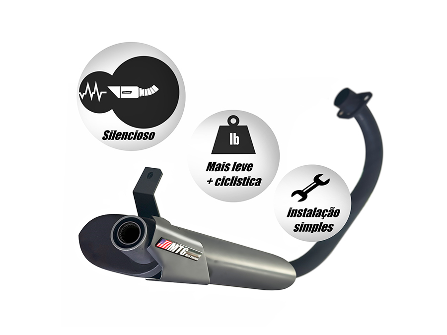 Escapamento esportivo silencioso por baixo da moto Honda CG 160 Titan 2025