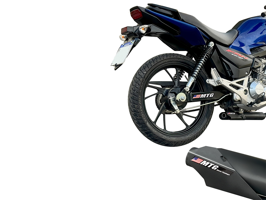 Escapamento esportivo silencioso por baixo da moto Honda CG 160 Titan 2025