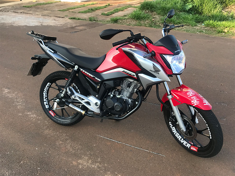 Escapamento ponteira inox com abafador Honda CG 160  Titan