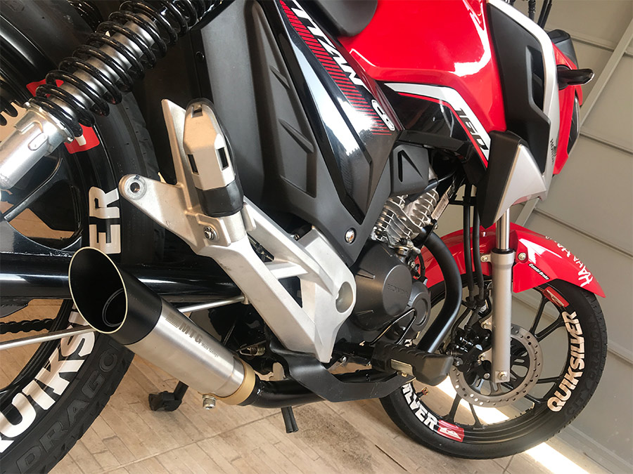 Escapamento ponteira inox com abafador Honda CG 160  Titan