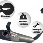 Escapamento esportivo silencioso por baixo da moto Honda CG 160 Titan 2015 a 2024