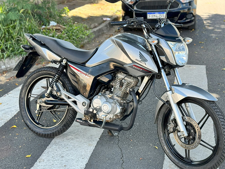 Escapamento esportivo silencioso por baixo da moto Honda CG 160 Titan 2015 a 2024