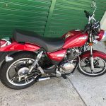 Escapamento com ponteira em inox Haojue Chopper road 150 freio a disco