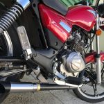 Escapamento com ponteira em inox Haojue Chopper road 150 freio a disco
