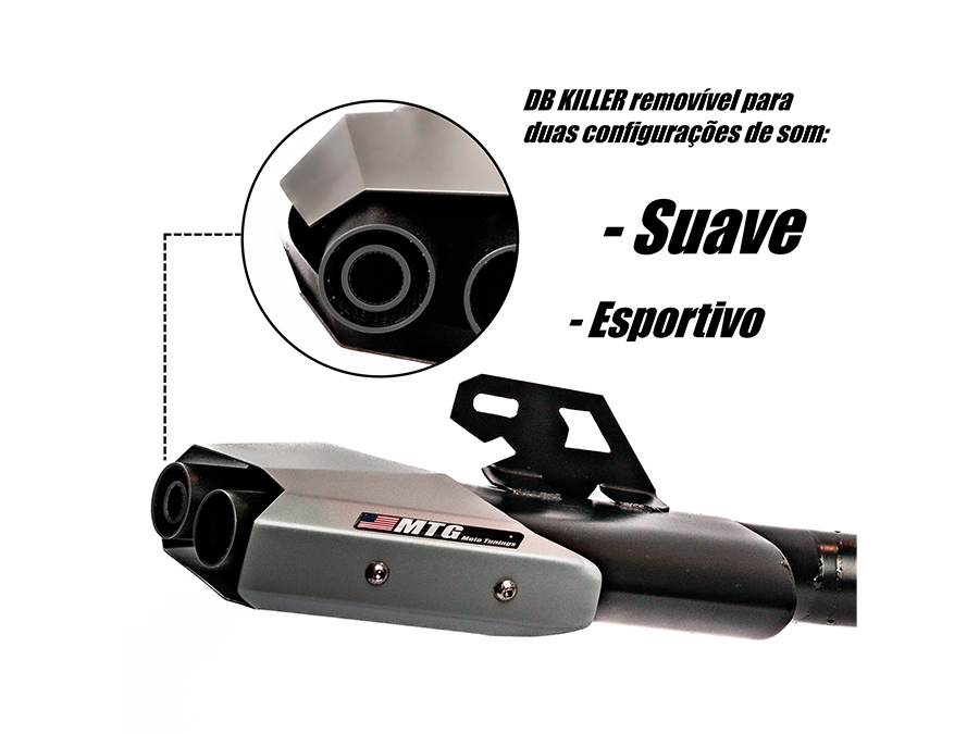 Escapamento esportivo com DB killer Kawasaki ER 6N