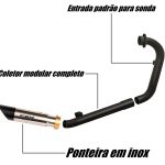 Escapamento com ponteira inox com abafador Yamaha Fazer 250 FZ25 (2018 em diante)