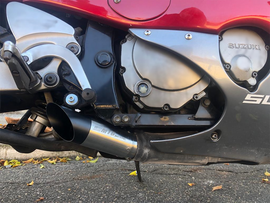 Ponteira de escapamento inox com abafador Suzuki GSX 750 F Katana Monica