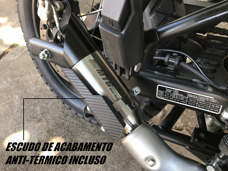 Ponteira de escapamento inox com abafador Royal Enfield Himalayan