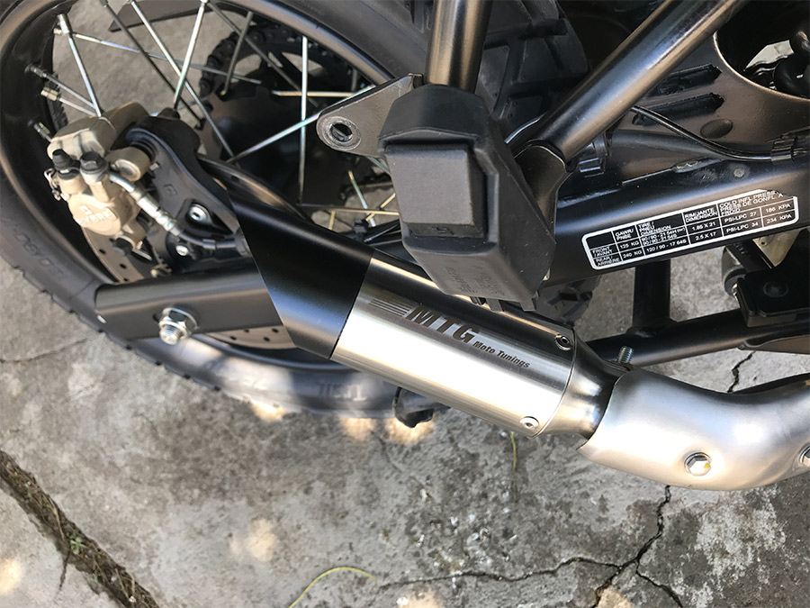 Ponteira de escapamento inox com abafador Royal Enfield Himalayan