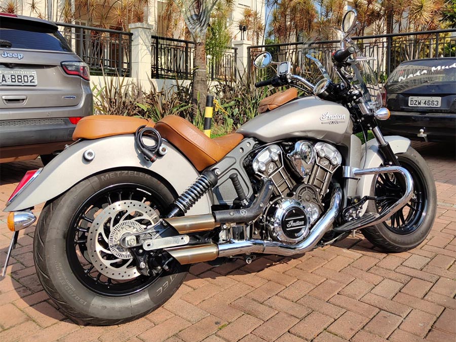 Par de ponteiras inox com abafador Indian Scout