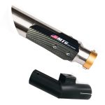 Ponteira de escapamento inox com abafador e escudo Yamaha Lander 250