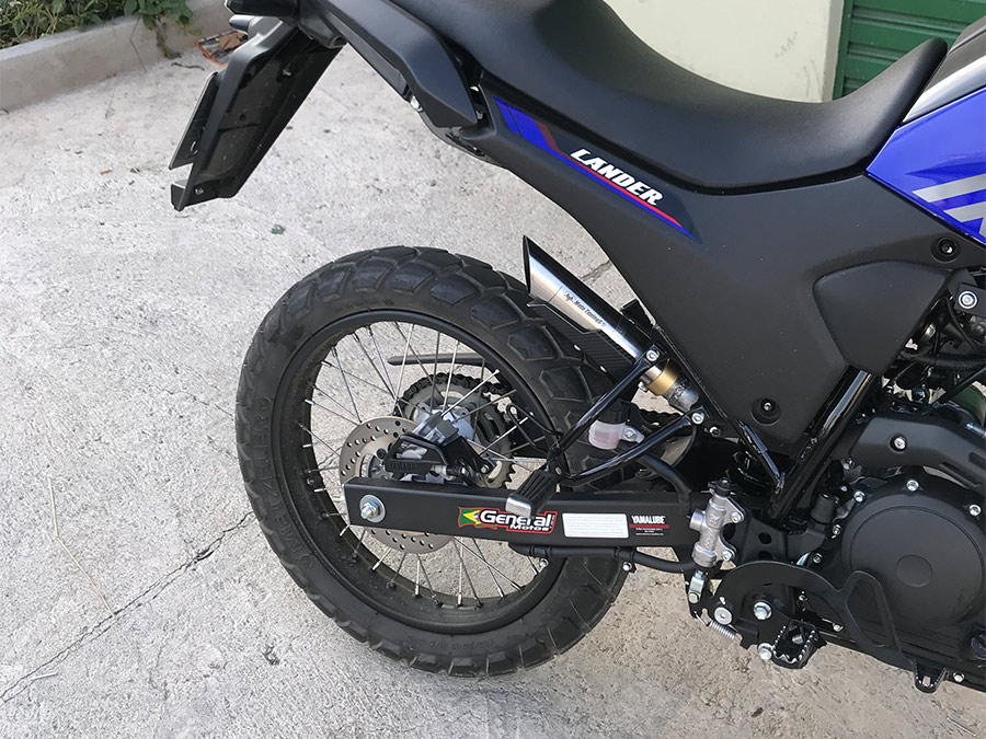 Ponteira de escapamento inox com abafador e escudo Yamaha Lander 250