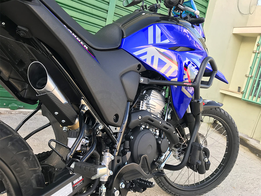 Ponteira de escapamento inox com abafador e escudo Yamaha Lander 250