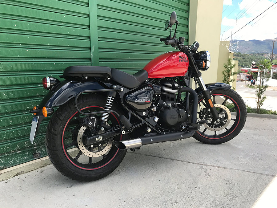 Ponteira de escapamento inox com abafador Royal Enfield Meteor 350 FireBall
