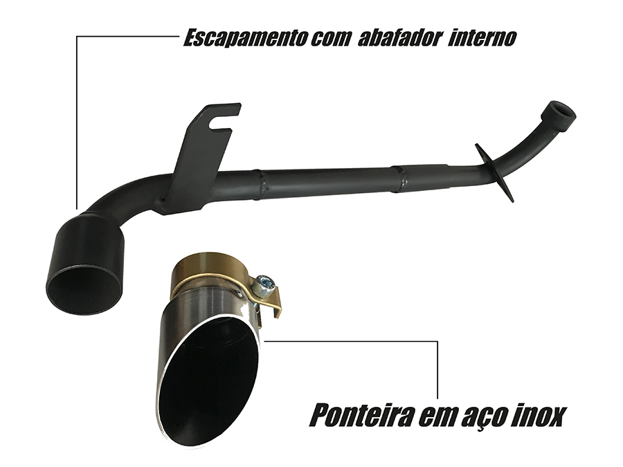 Escapamento com ponteira inox com abafador Honda Pop 110