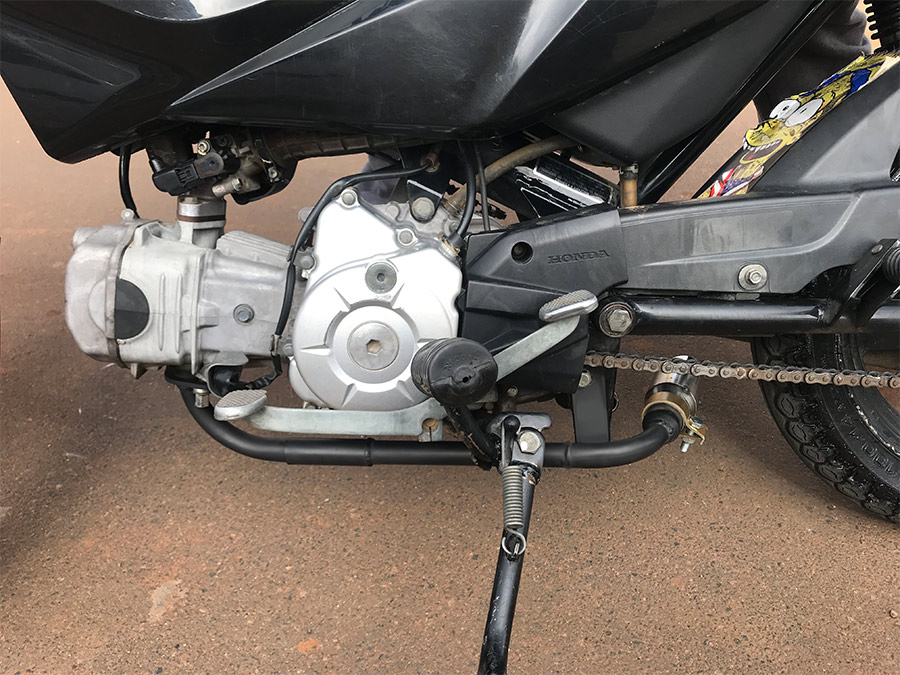 Escapamento com ponteira inox com abafador Honda Pop 110