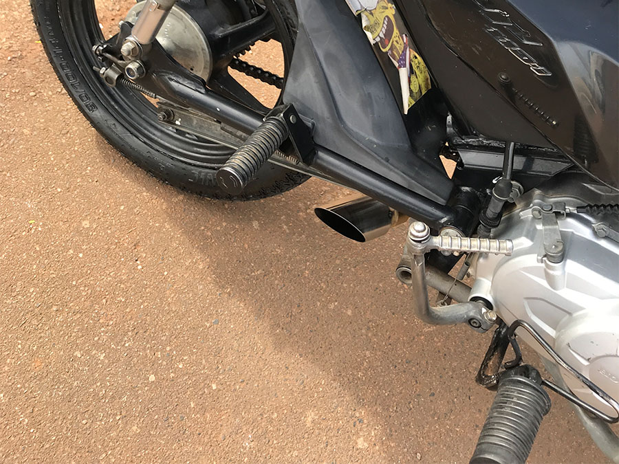 Escapamento com ponteira inox com abafador Honda Pop 110
