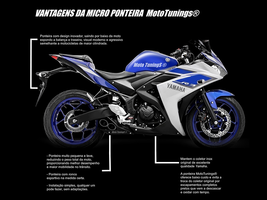 Ponteira dupla Yamaha R3