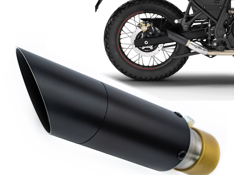 Ponteira de escapamento esportiva black com abafador Scram 411