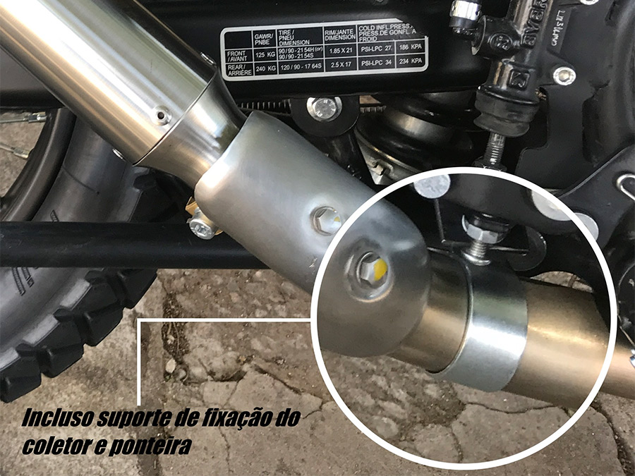 Ponteira de escapamento esportiva black com abafador Scram 411