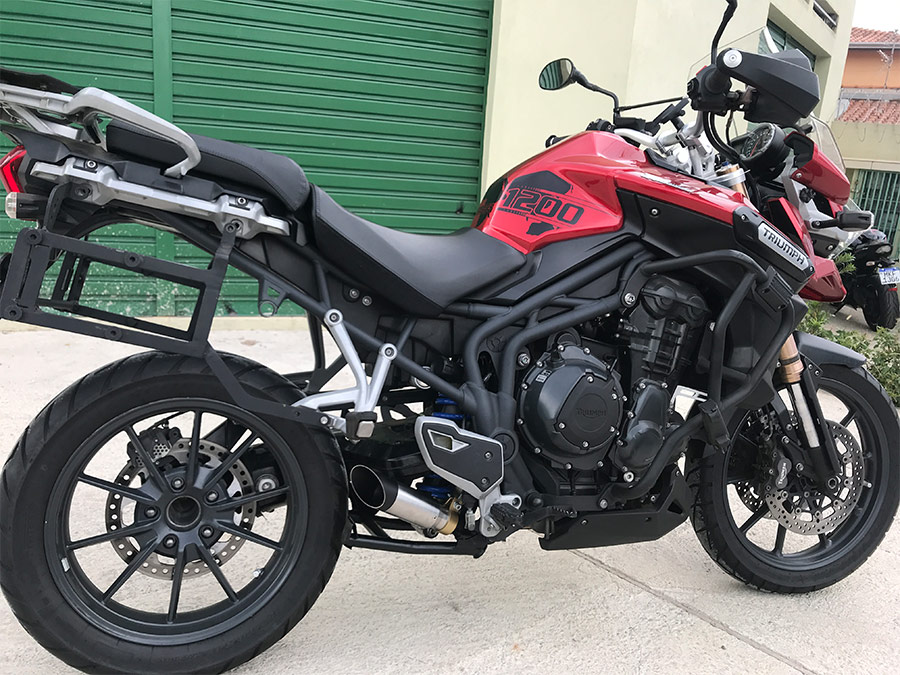 Ponteira inox com curva coletora com abafador Triumph Tiger 1200 Explorer