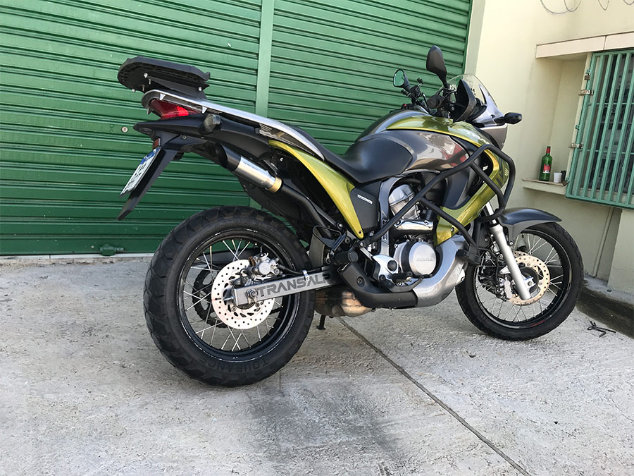 Escapamento com ponteira inox com abafador Honda Transalp
