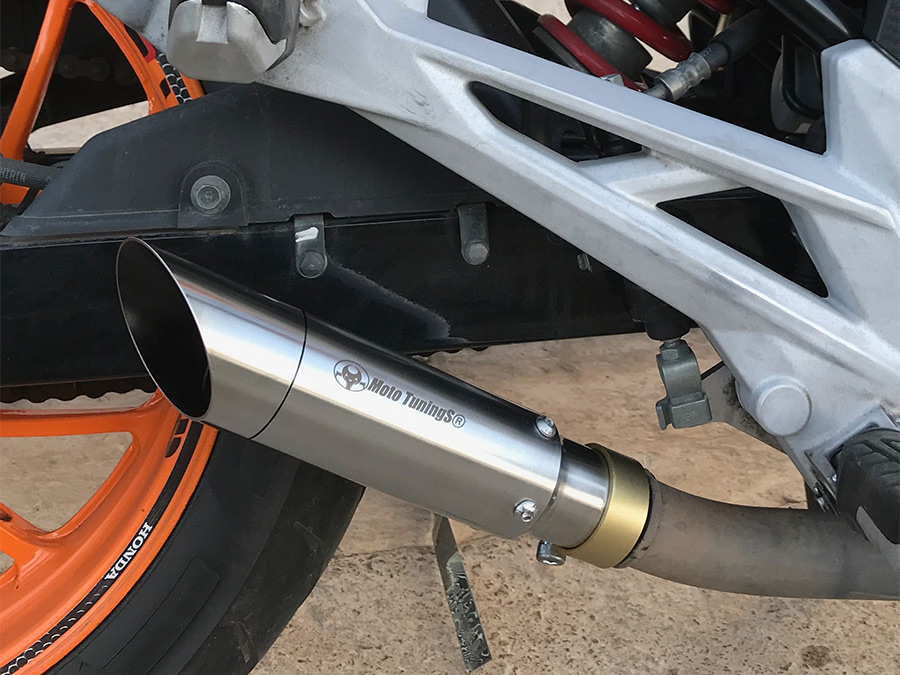 Ponteira de escapamento em inox com abafador Honda Twister injetada