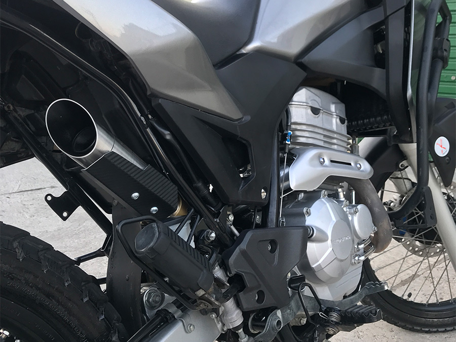 Coletor intermediário e ponteira inox com abafador Honda XRE 300