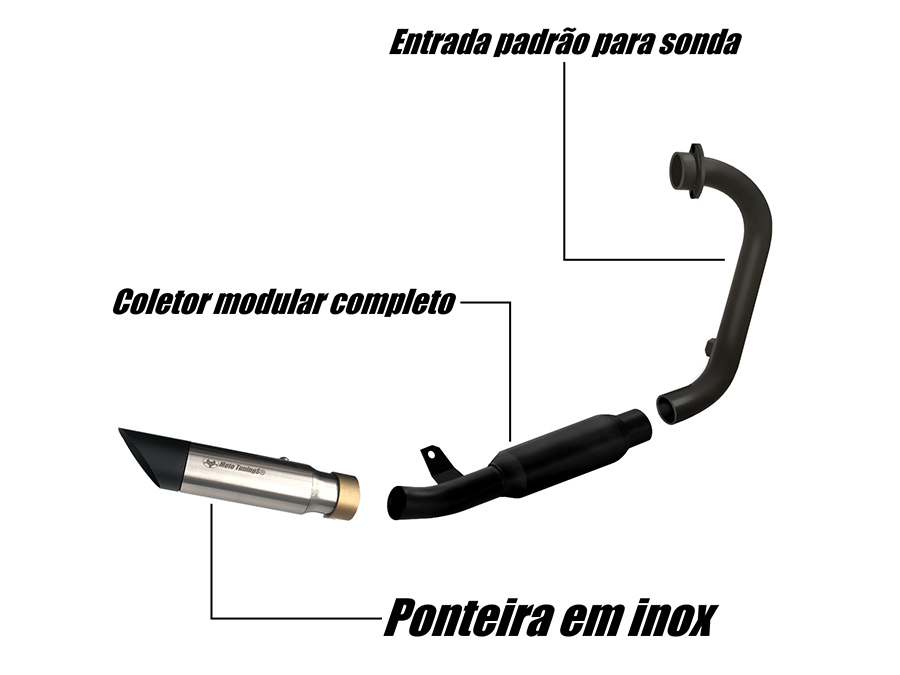 Escapamento com ponteira Dafra Apache RTR 200