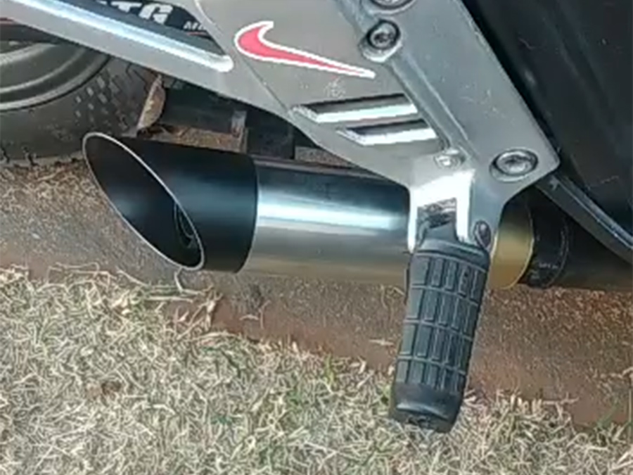 Ponteira de escapamento inox com abafador Honda CB 500 Carburada