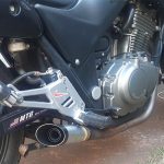 Ponteira de escapamento inox com abafador Honda CB 500 Carburada
