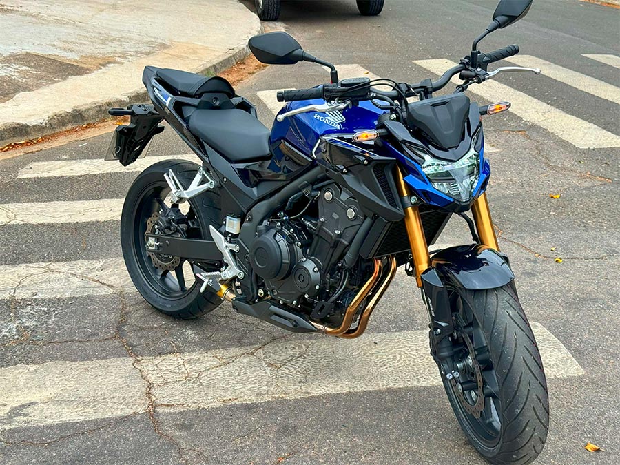 Ponteira de escapamento inox com abafador Honda CB 500F