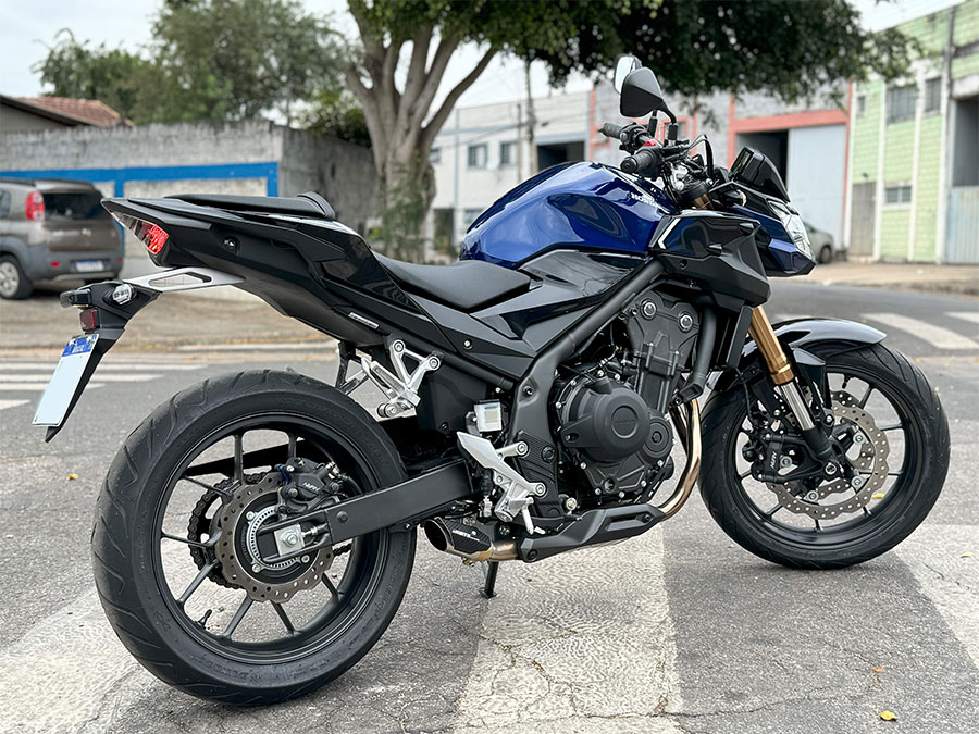 Ponteira de escapamento inox com abafador Honda CB 500F
