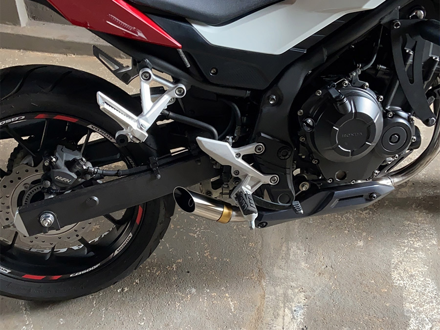 Ponteira de escapamento curta com abafador Honda CB 500F