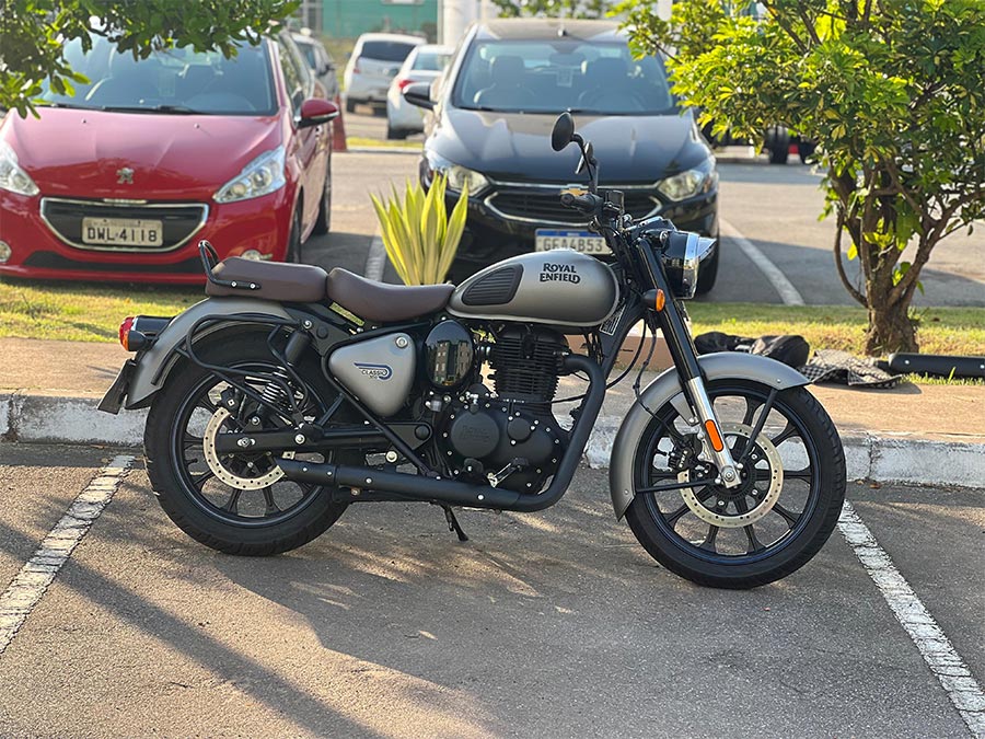 Ponteira de escapamento Black com abafador Royal Enfield Classic 350