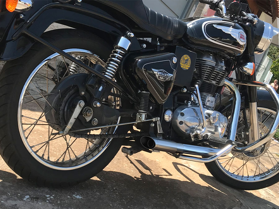 Ponteira de escapamento inox com abafador Royal Enfield Classic 500 bullet