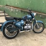 Ponteira de escapamento inox com abafador Royal Enfield Classic 500 Squadron Blue