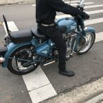 Ponteira de escapamento inox com abafador Royal Enfield Classic 500 Squadron Blue