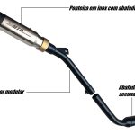 Ponteira de escapamento inox e coletor intermediário com abafador Yamaha Crosser 150