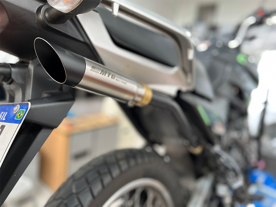 Ponteira de escapamento inox e coletor intermediário com abafador Yamaha Crosser 150