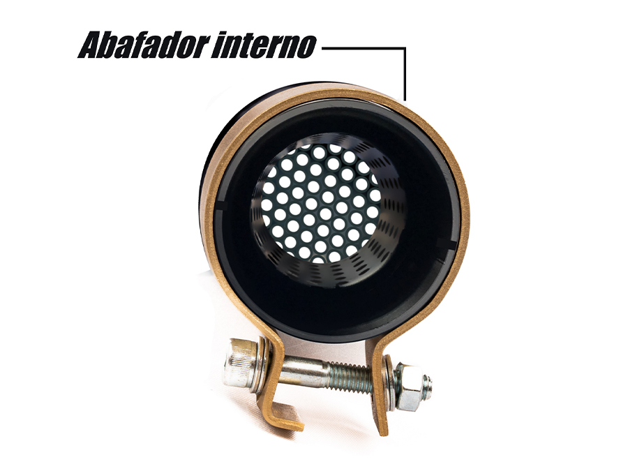 Ponteira preta curva com abafador Diavel