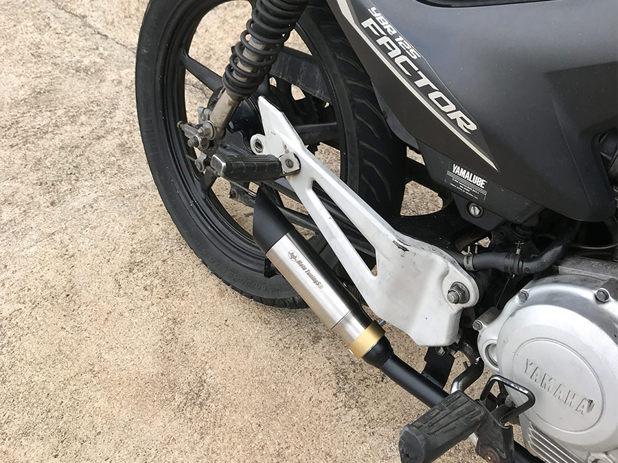Escapamento com ponteira inox com abafador Yamaha Factor 125