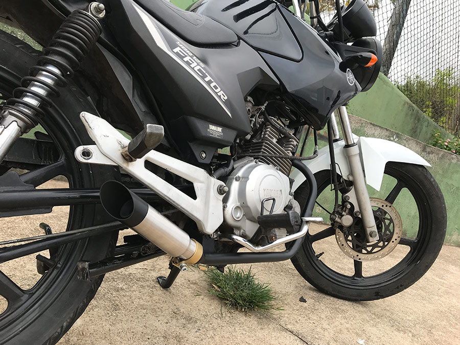 Escapamento com ponteira inox com abafador Yamaha Factor 125