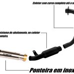 Escapamento com ponteira inox com abafador Yamaha Fazer 150