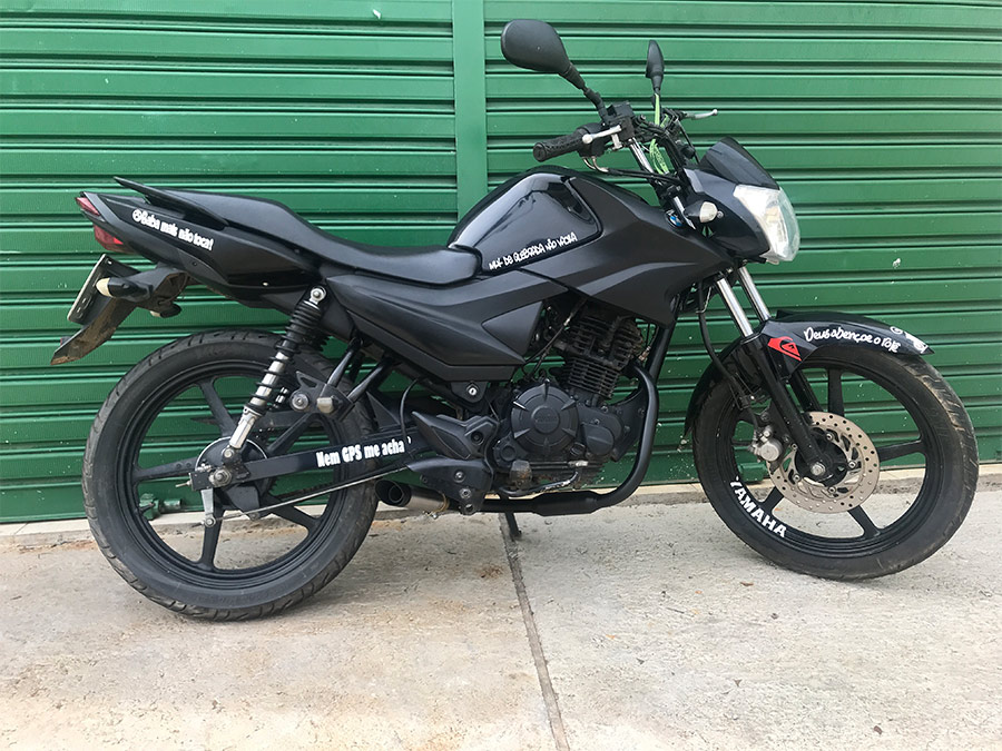 Escapamento com ponteira inox com abafador Yamaha Fazer 150