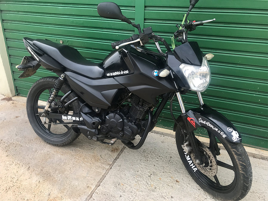 Escapamento com ponteira inox com abafador Yamaha Fazer 150