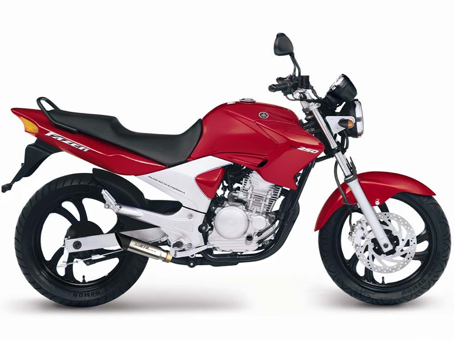 Escapamento com ponteira inox com abafador Yamaha Fazer 250 FZ25 (2006 a 2009)