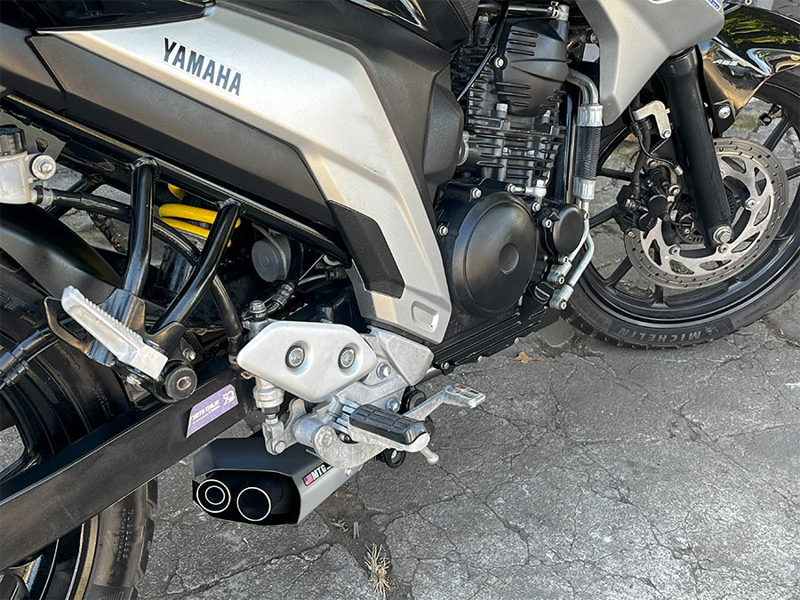 Escapamento esportivo por baixo da moto com DB Killer Yamaha Fazer 250 FZ25 (2018 a 2024)